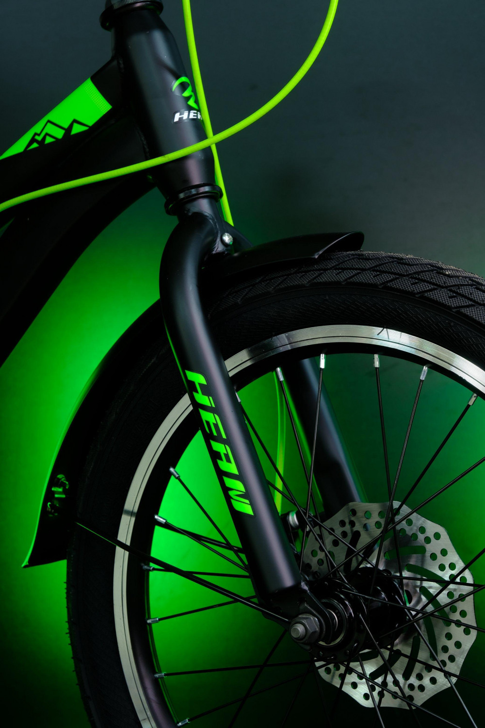 HEAM 18 FATBOY Disk Матовый Чёрный/Зелёный